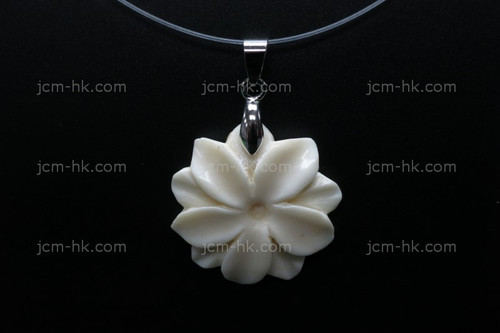 28X28mm Buffalo Bone Flower Designer Bead Pendant [z1311]