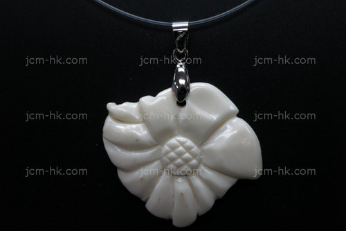 38X32mm Buffalo Bone Flower Designer Bead Pendant [z1363]