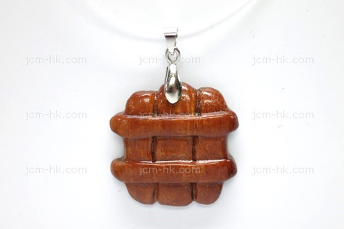 28X30mm Wood Carved Designer Bead Pendant [z1505]