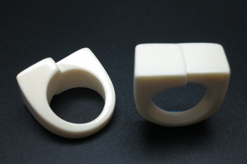 16mm Buffalo Bone Oblong Dome Ring [z1802]