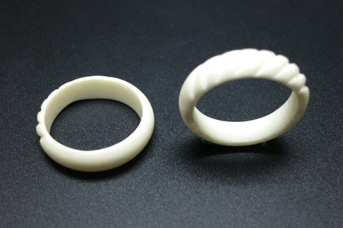 4mm Buffalo Bone Rope Flat Ring (ring size #6.5 17mm) [z1814]