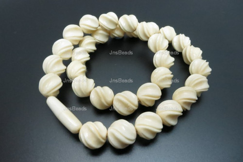 12mm Buffalo Bone Rope Beads Necklace 18" [z1877]