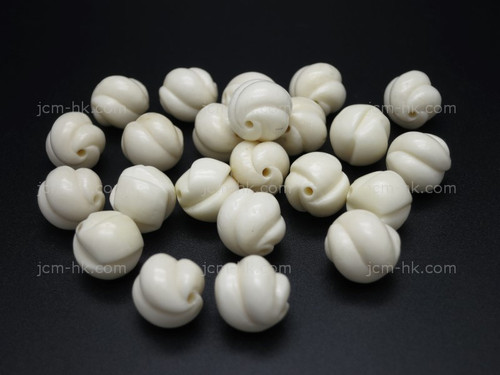 12mm Buffalo Bone Rope Beads Round Beads 10pcs. [z1974]