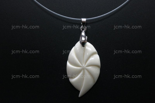 20x36mm Buffalo Bone Carved Designer Bead Pendant [z5004]