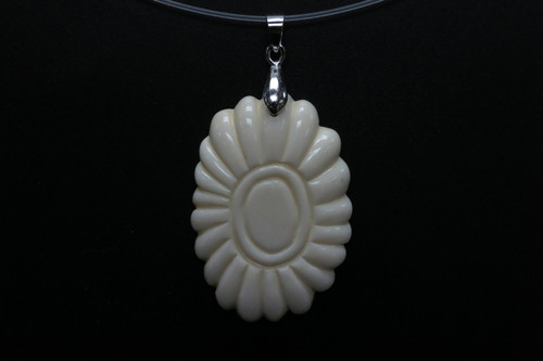 28x40mm Buffalo Bone Designer Bead Pendant [z5685]