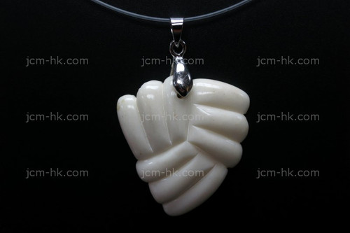 28x32mm Buffalo Bone Carved Designer Bead Pendant [z7023]