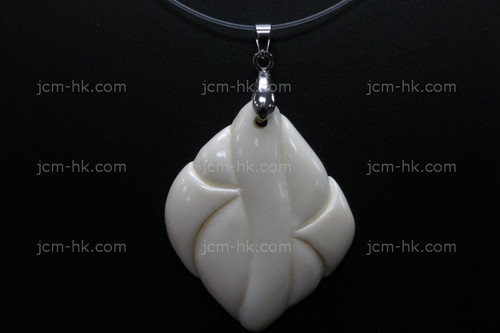 35x45mm Buffalo Bone Carved Designer Bead Pendant [z7049]