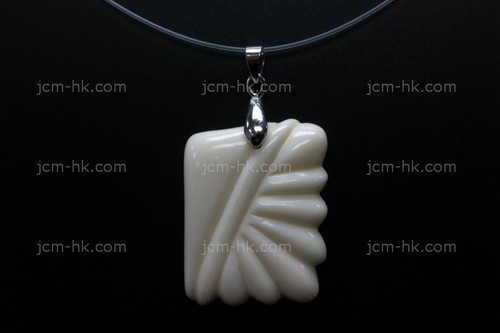 25x32mm Buffalo Bone Carved Designer Bead Pendant [z7076]