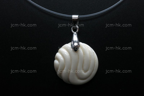 20x20mm Buffalo Bone Carved Designer Bead Pendant [z7113]