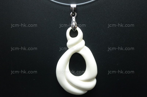 30x50mm Buffalo Bone Carved Designer Bead Pendant [z7139]