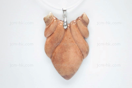 38x62mm Buffalo Bone Designer Bead Pendant, Natural Dyed [z7334]