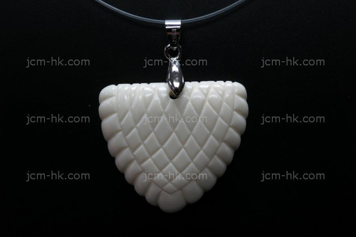 25x32mm Buffalo Bone Carved Designer Bead Pendant [z7456]