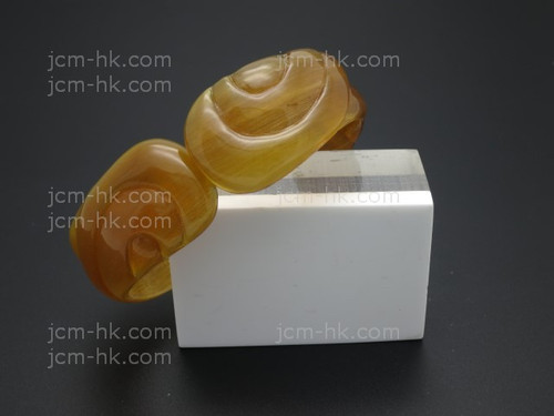 25mm Free Size Amber Horn Bangle [z7919]