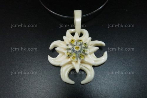 30x30mm Buffalo Bone flower Designer Bead Pendant [z8463]