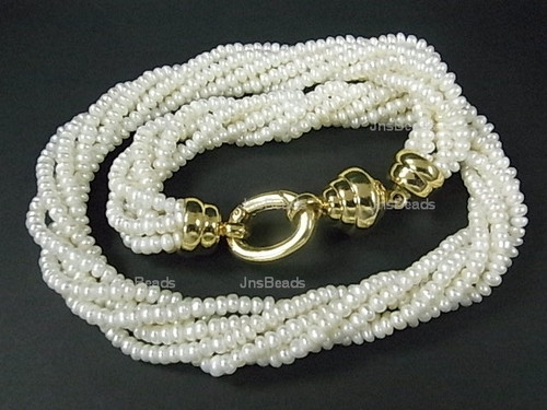 4-5mm 6-Row Pearl Necklace