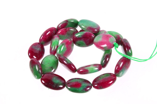 13x18mm China Ruby Zoisite Oval Beads 15.5" dyed [s586]