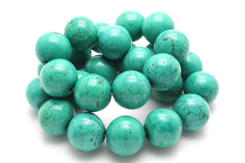 [10c66a] 10mm Tibetan Turquoise Round Beads 15.5" A Grade