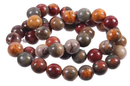 10mm Red Creek Jasper round beads 15.5" natural [10r38a]