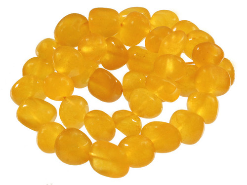 10-14mm Yellow Agate Nugget Beads 15.5" dyed [h26y]