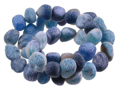 10mm Blue Spider Agate Nugget Beads 15.5" dyed [h27b]
