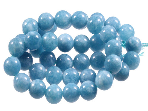 12mm Aquamarine Round Beads 15.5" natural [12r75]
