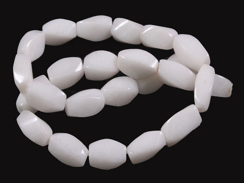 10x14mm Snow Jade Twisted Beads 15.5" natural [wa108]