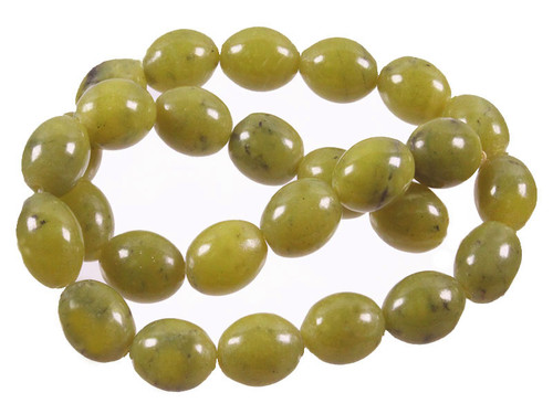 12x16mm Olivina Jade Rice Beads 15.5" natural [wa174]