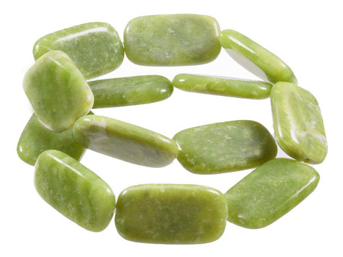 20x30mm Nephrite Jade Rectangle Beads 15.5" natural [wa207]