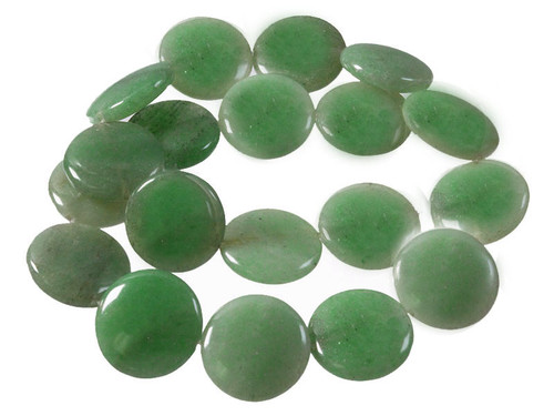 20mm Aventurine Coin Beads 15.5" natural [wa265]