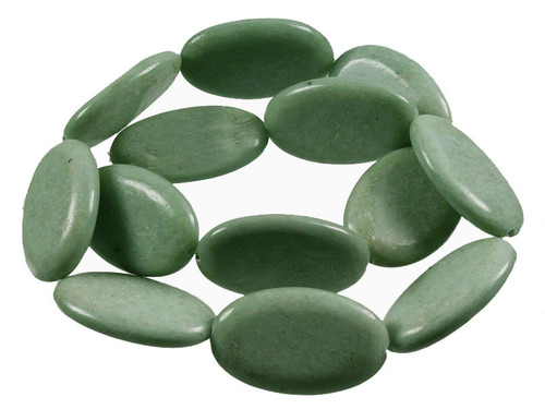 25x35mm China Jade Oval Beads 15.5" natural [wa287]