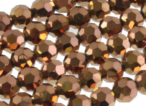 12mm Metallic Gold Glass Faceted Round About 72 Bead [uc10b18]