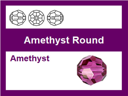 [ub7a20] 6mm Amethyst Crystal Faceted Round apprx.65-75pcs.