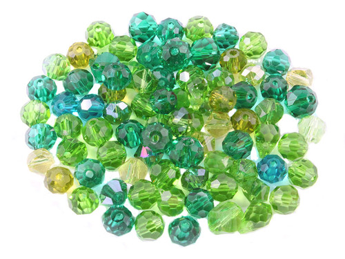 [ux906g] Big Pack 6mm Green Crystal Mix Shape Beads Approx. 77~100pcs.