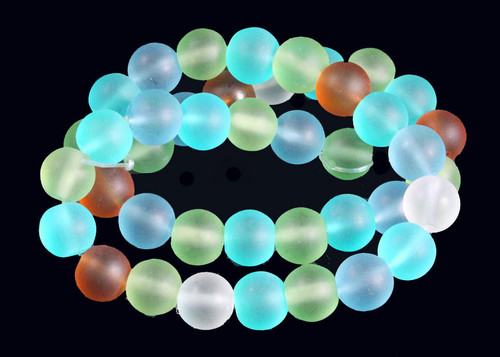 10mm Matte Mix Quartz Round Beads 15.5" synthetic [10x44m]