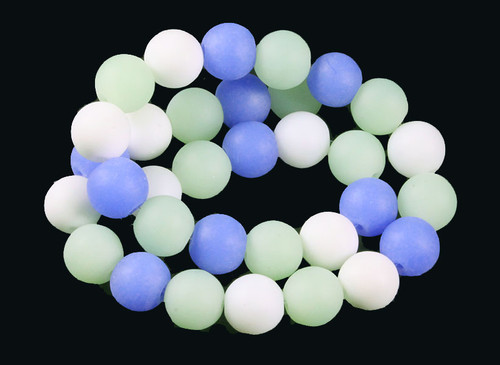 12mm Matte Mix Quartz Round Beads 15.5" synthetic [12x45m]