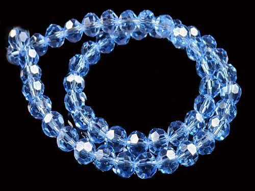 8mm Blue Quartz Faceted Round Beads 15.5" synthetic [c8a36]