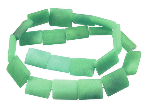 13x18mm Matte Green Agate Pillow Beads 15.5" dyed [s510m]