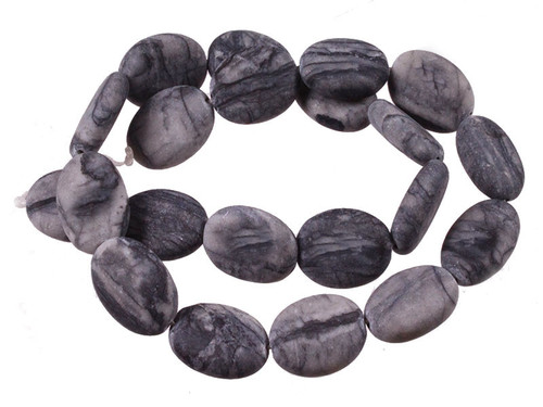 15x20mm Matte Zebra Agate Oval Beads 15.5" natural [s7c43-15m]