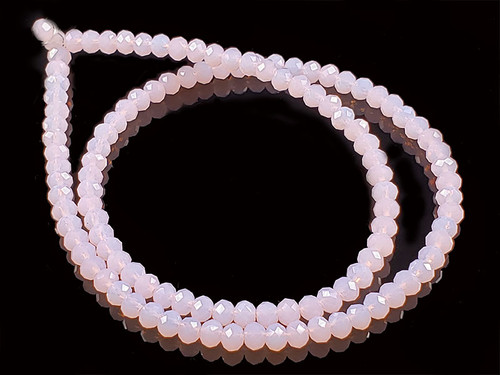 4x3mm Pink Quartz Rondelle Beads 15" synthetic [sc1a5z]