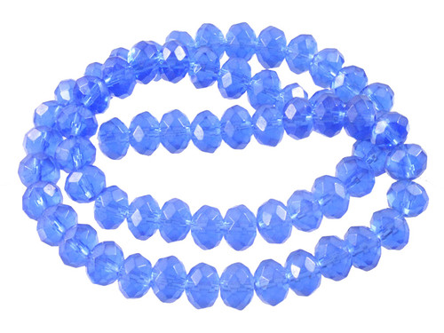 8x6mm Blue Quartz Faceted Rondelle Beads 15.5" synthetic [sc3a36]