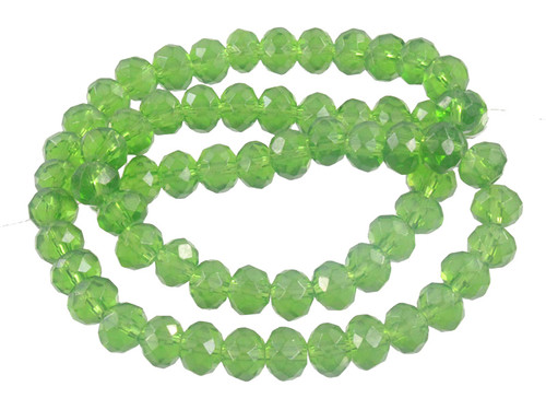 8x6mm Green Quartz Faceted Rondelle Beads 15.5" synthetic [sc3a37]