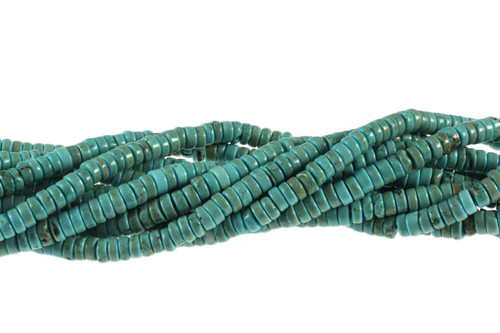 6mm Blue Turquoise Heishi beads 15.5" [t3b6ha]