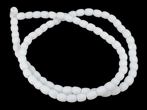 4x6mm Matte White Obsidian Rice Beads 15.5" [u72b98m]