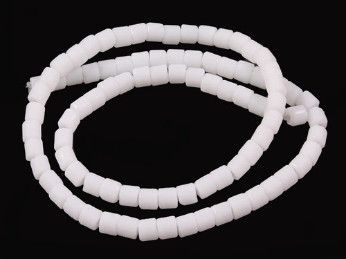 4x4mm Matte White Obsidian Tube Beads 15.5" [u77b98m]