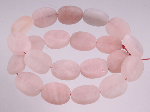 15x18mm Matte Rose Quartz Oblong Beads 15.5" [w104m]