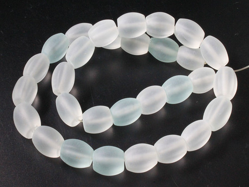 10x14mm Matte Light Greenberry Quartz Oval Rope Beads 15.5" synthetic [wa135m]