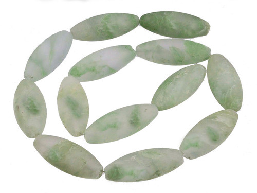 12x20mm Matte Greenberry Pipe Beads 15.5" synthetic [wa152m]