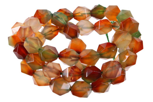 8mm Rainbow Agate Hexagon Faceted Beads 15.5" dyed [h23z]