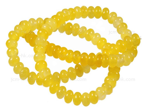 8mm Yellow Chalcedony Rondelle Beads 15.5" dyed [h3b92-8]