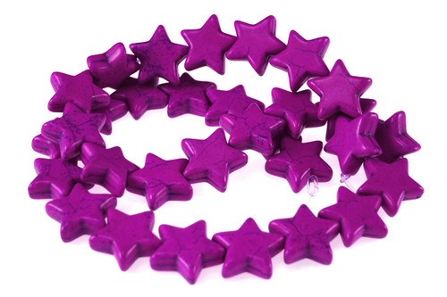 16mm Pink Magnesite Star Beads 15.5" [t370f]